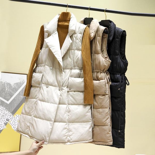 women's vests 2021 fall/winter style plus size down cotton vest women mid-length korean version loose thickening ladies trend, Black;white
women's vests 2021 fall/winter style plus size down cotton vest women mid-length korean version loose thickening ladies trend, Black;white