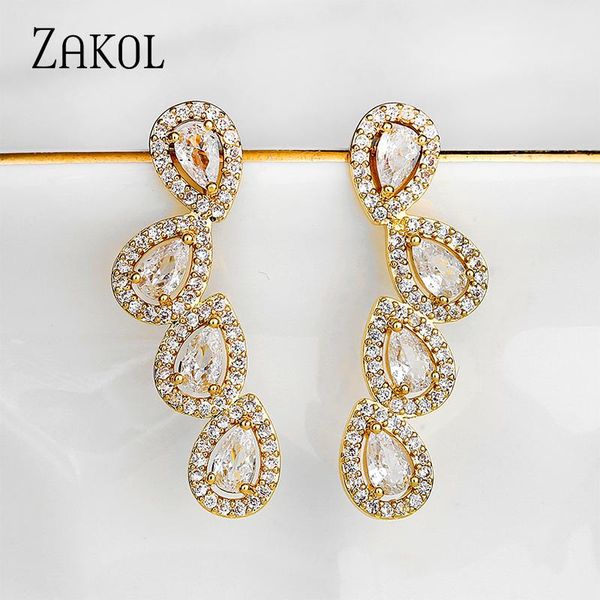 dangle & chandelier zakol fashion teardrop water drop cubic zirconia long stud earrings for women elegant simple wedding jewelry ep2979, Silver
dangle & chandelier zakol fashion teardrop water drop cubic zirconia long stud earrings for women elegant simple wedding jewelry ep2979, Silver