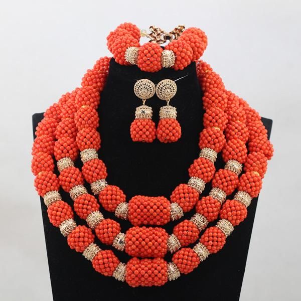 earrings & necklace luxury orange african coral jewelry beads set nigerian wedding bridal statement party women lady gift qw796, Silver
earrings & necklace luxury orange african coral jewelry beads set nigerian wedding bridal statement party women lady gift qw796, Silver