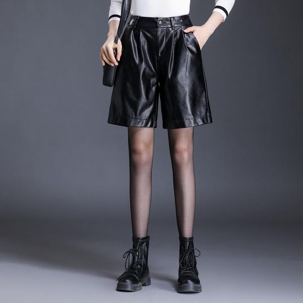 women's shorts women high waist black pu leather wide leg autumn winter female streetwear punk motorcycle loose straight 6702, White;black
women's shorts women high waist black pu leather wide leg autumn winter female streetwear punk motorcycle loose straight 6702, White;black
