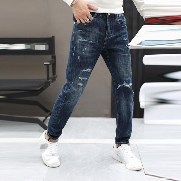 men's jeans sq10304 fashion 2021 runway luxury european design party style clothing, Blue