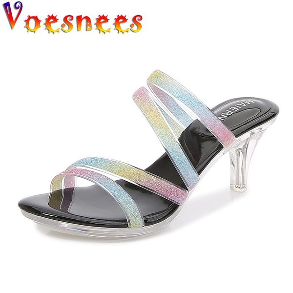 voesnees 2021 women shoes shallow mouth summer sandals female slippers color tape thin heels slides crystal high, Black
voesnees 2021 women shoes shallow mouth summer sandals female slippers color tape thin heels slides crystal high, Black