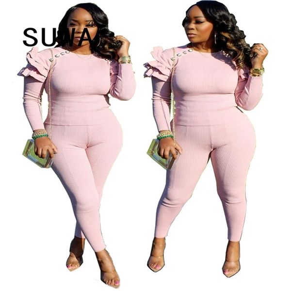 fashion solid color layered ruffled long-sleeved two-piece suit knitted pullover skinny pencil pants for women set 210525, White
fashion solid color layered ruffled long-sleeved two-piece suit knitted pullover skinny pencil pants for women set 210525, White