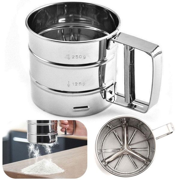 stainless steel powder sieve cup semi-automatic filter baking tools bakeware kitchen gadget & pastry
stainless steel powder sieve cup semi-automatic filter baking tools bakeware kitchen gadget & pastry
