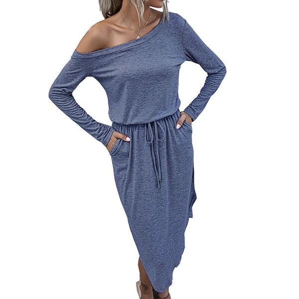 casual dresses one off shoulder pocket autumn dress 2021 women simple cotton plain lace-up long sleeve split office street clothes, Black;gray
casual dresses one off shoulder pocket autumn dress 2021 women simple cotton plain lace-up long sleeve split office street clothes, Black;gray