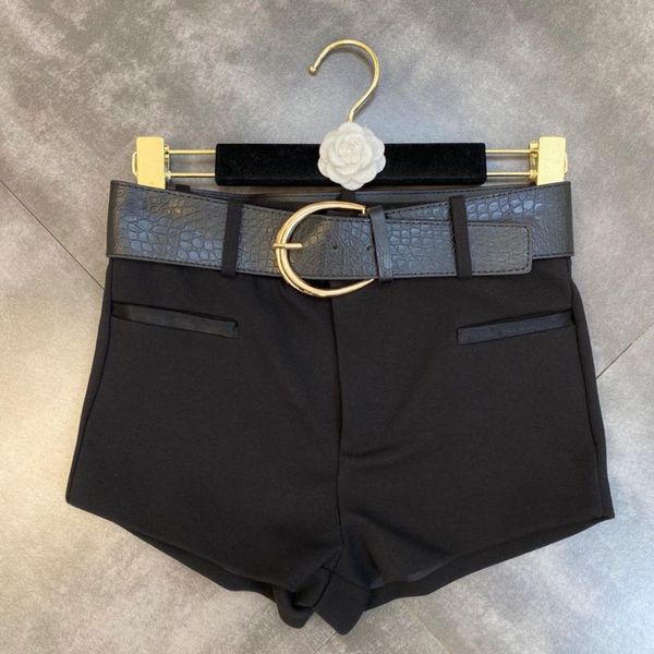 women's shorts prepomp 2021 fall arrival black slim wide leg with belt women streetwear gc619, White;black
women's shorts prepomp 2021 fall arrival black slim wide leg with belt women streetwear gc619, White;black