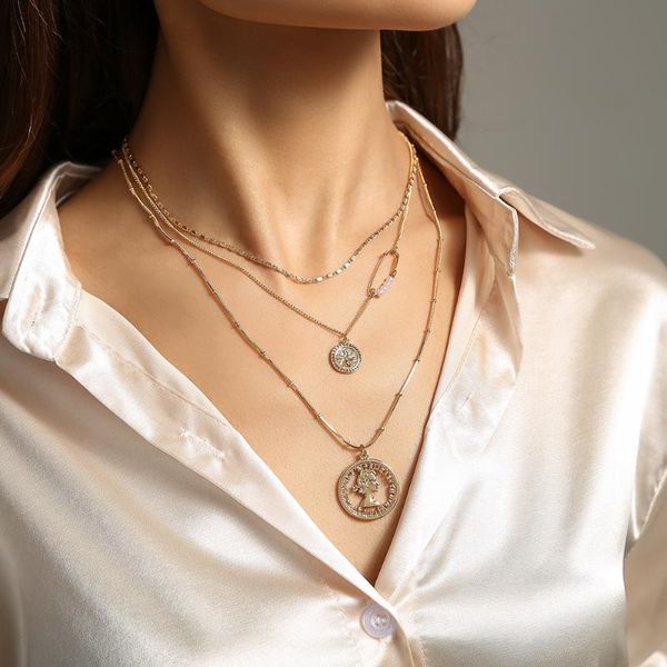 pendant necklaces european and american ins fashion beauty head coin multi layer clavicle neck chain chaoren street po personality versatile, Silver
pendant necklaces european and american ins fashion beauty head coin multi layer clavicle neck chain chaoren street po personality versatile, Silver