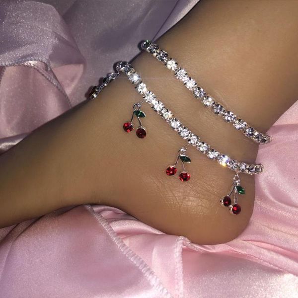 anklets hip hop rhinestones foot jewelry barefoot sandal cherry anklet for women cute pendant beach tennis chain, Red;blue
anklets hip hop rhinestones foot jewelry barefoot sandal cherry anklet for women cute pendant beach tennis chain, Red;blue