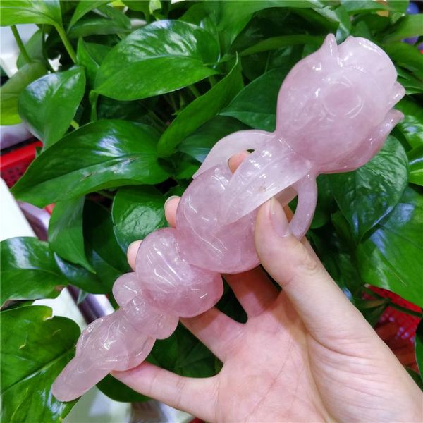 decorative objects & figurines 18-20cm natural pink crystal amethyst quartz handcarved rose flower the queen scepter craft women gift home d
decorative objects & figurines 18-20cm natural pink crystal amethyst quartz handcarved rose flower the queen scepter craft women gift home d