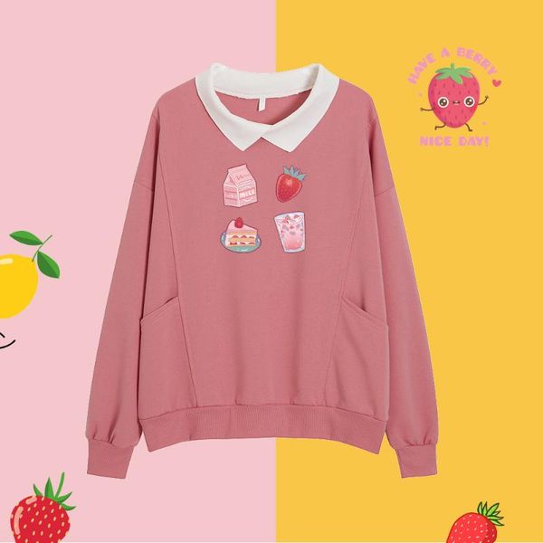women's hoodies & sweatshirts pink strawberry printed pullover women cute turn-down collar girly plus size kawaii full sleeves streetwe, Black
women's hoodies & sweatshirts pink strawberry printed pullover women cute turn-down collar girly plus size kawaii full sleeves streetwe, Black