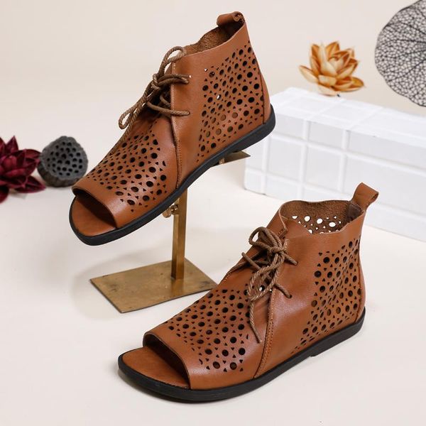 boots vallu original spring and summer 2021 fish mouth flat leather high-sandals female lace retro hole, Black
boots vallu original spring and summer 2021 fish mouth flat leather high-sandals female lace retro hole, Black