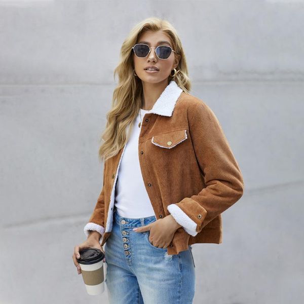 women's jackets jacket coats women 2021 autumn winter warm turn down collar solid color female outerwear soft clothing, Black;brown
women's jackets jacket coats women 2021 autumn winter warm turn down collar solid color female outerwear soft clothing, Black;brown