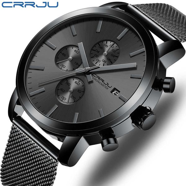 crrju quartz date watch for men luxury brand black fashion sports men's watches waterproof chronograph male clock relogio 210728, Slivery;brown
crrju quartz date watch for men luxury brand black fashion sports men's watches waterproof chronograph male clock relogio 210728, Slivery;brown