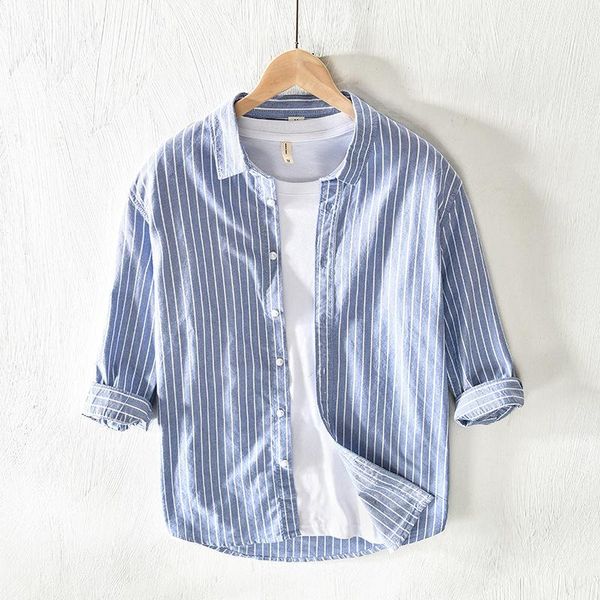 men's casual shirts summer pure cotton three quarter sleeve shirt brand designer slim fit striped fashion patchwork cozy male's cl, White;black
men's casual shirts summer pure cotton three quarter sleeve shirt brand designer slim fit striped fashion patchwork cozy male's cl, White;black