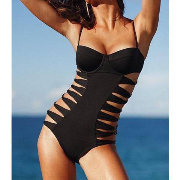 women solid swimwear one piece bikini push-up padded bra bandage swimsuit bathing suit beach summer clothing drop shipping, White;black
women solid swimwear one piece bikini push-up padded bra bandage swimsuit bathing suit beach summer clothing drop shipping, White;black