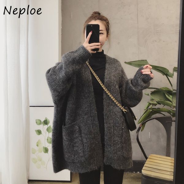 neploe autumn winter v-neck oversized knitted sweaters coat korean style loose women cardigan female chic thick jacket 210423, White
neploe autumn winter v-neck oversized knitted sweaters coat korean style loose women cardigan female chic thick jacket 210423, White