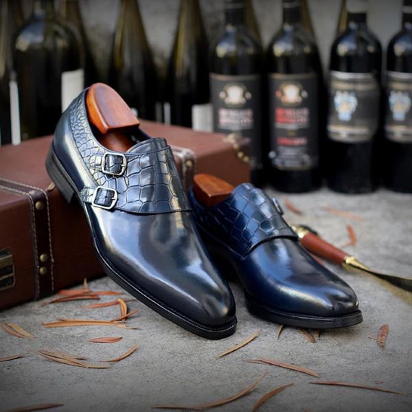 men's shoes autumn business casual leather cowhide monk office wedding dress, Black
men's shoes autumn business casual leather cowhide monk office wedding dress, Black