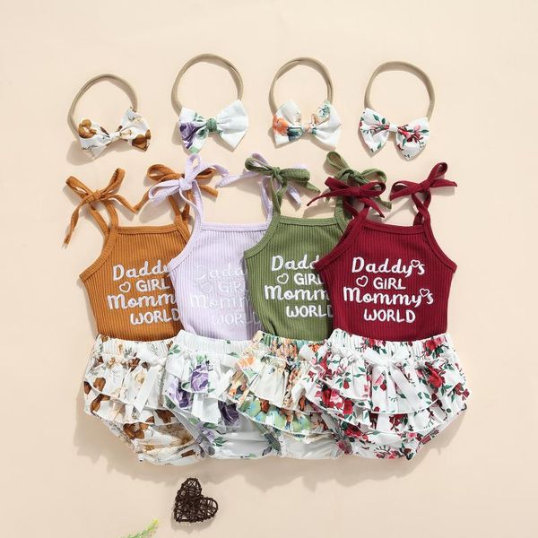 clothing sets cute baby girls 3pcs summer outfit suit sleeveless self-tie strap rib knit romper+bloomer shorts+headband infant clothes set, White
clothing sets cute baby girls 3pcs summer outfit suit sleeveless self-tie strap rib knit romper+bloomer shorts+headband infant clothes set, White