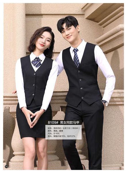 men's vests suit vest waistcoat business career is slim fit season men and women with the same paragraph, Black;white
men's vests suit vest waistcoat business career is slim fit season men and women with the same paragraph, Black;white