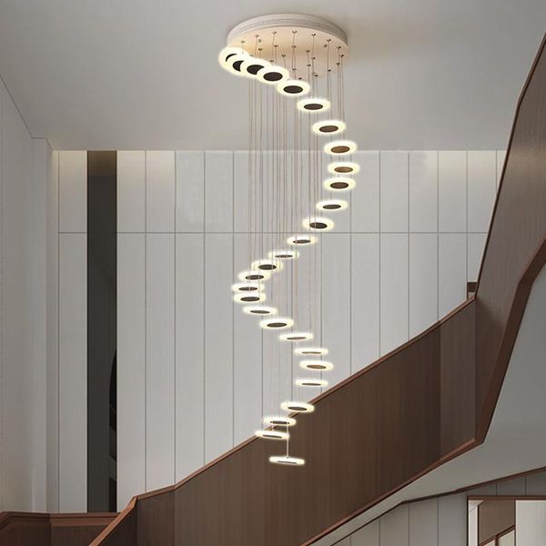 compound staircase el lobby attic acrylic round lighting chandelier long decorative metal pendant lamps
compound staircase el lobby attic acrylic round lighting chandelier long decorative metal pendant lamps