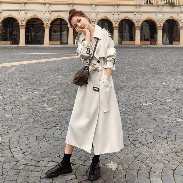 women's trench coats korean elegant women mid-length beige plus sashes spring autumn 2021 loose lapel double-breasted windbreaker casua, Tan;black
women's trench coats korean elegant women mid-length beige plus sashes spring autumn 2021 loose lapel double-breasted windbreaker casua, Tan;black