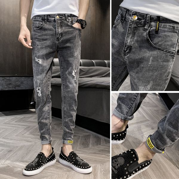 men's jeans teenager street denim men's korean feet trousers wild holes summer brand casual ankle length pants 0qga, Blue
men's jeans teenager street denim men's korean feet trousers wild holes summer brand casual ankle length pants 0qga, Blue