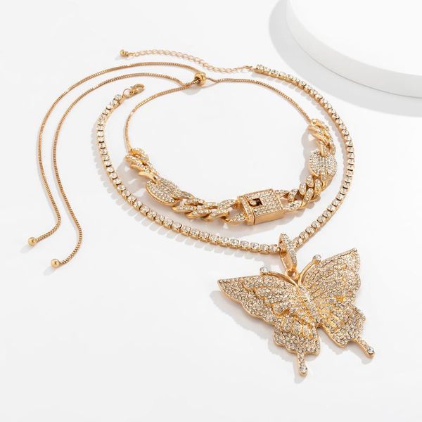 pendant necklaces kunjoe 2pcs/set luxury crystal butterfly necklace charm miami curb cuban chain hip hop rapper gift for women jewelry, Silver
pendant necklaces kunjoe 2pcs/set luxury crystal butterfly necklace charm miami curb cuban chain hip hop rapper gift for women jewelry, Silver