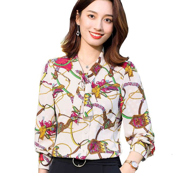 women's blouses & shirts apricot spring women print ladies long sleeve casual female bow collar shirt s4s1, White
women's blouses & shirts apricot spring women print ladies long sleeve casual female bow collar shirt s4s1, White