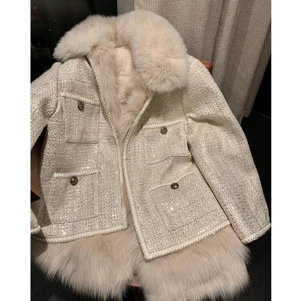 women's fur & faux plush coat female 2021 korean loose detachable small fragrance foreign style versatile thickened, Black
women's fur & faux plush coat female 2021 korean loose detachable small fragrance foreign style versatile thickened, Black