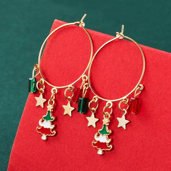 hoop & huggie arrivals rainbow colorful cute snowman tree beads round loop earrings for women xmas earring fashion christmas gifts, Golden;silver
hoop & huggie arrivals rainbow colorful cute snowman tree beads round loop earrings for women xmas earring fashion christmas gifts, Golden;silver
