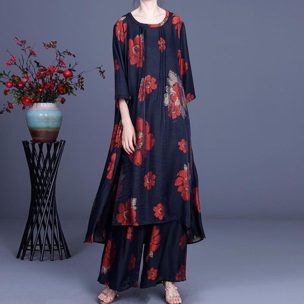 women's two piece pants johnature women two-piece suit o-neck half sleeve and wide leg 2021 summer vintage, White
women's two piece pants johnature women two-piece suit o-neck half sleeve and wide leg 2021 summer vintage, White