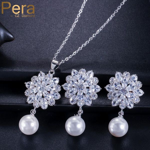 earrings & necklace pera fashion ladies cz crystal big snowflake drop freshwater pearl jewelry set for valentine's day gift j184, Silver
earrings & necklace pera fashion ladies cz crystal big snowflake drop freshwater pearl jewelry set for valentine's day gift j184, Silver