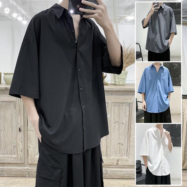 summer solid shirts for men clothing korean style streetwear shirt short sleeve harajuku mens clothes men's casual, White;black
summer solid shirts for men clothing korean style streetwear shirt short sleeve harajuku mens clothes men's casual, White;black