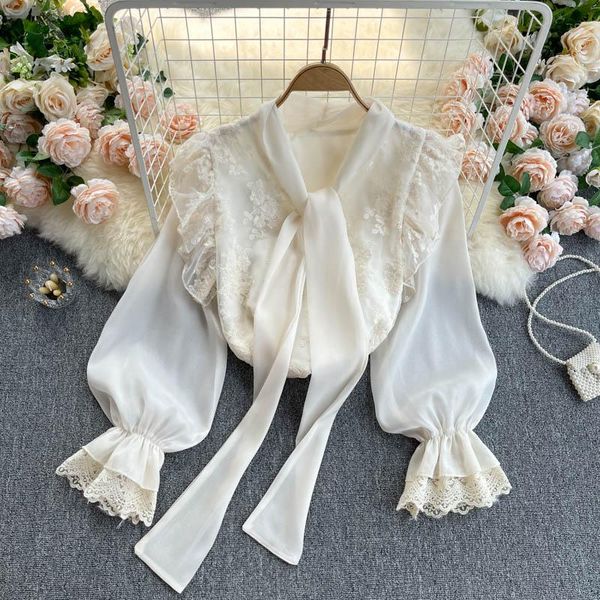 spring 2021 fashion blouse women's tie bow puff sleeve sweet lace ruffled blusa slim shirt 346 blouses & shirts, White
spring 2021 fashion blouse women's tie bow puff sleeve sweet lace ruffled blusa slim shirt 346 blouses & shirts, White