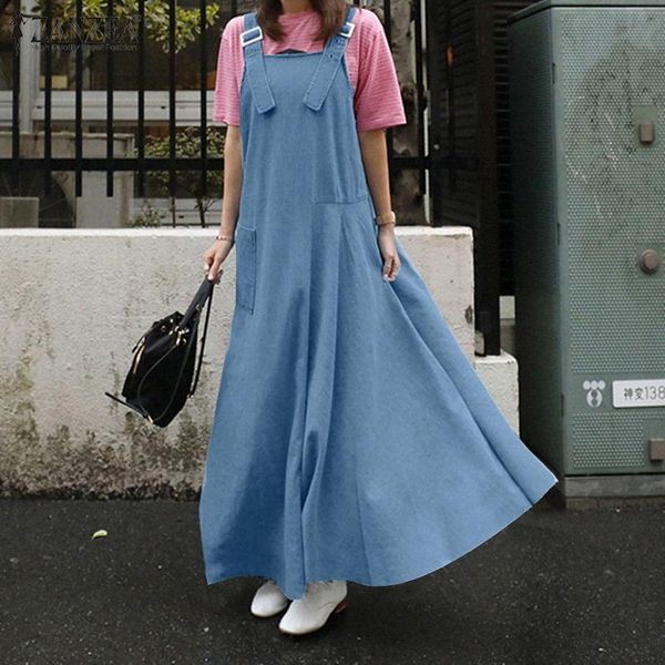 casual dresses summer maxi long overalls dress solid denim holiday vestidos women fashion female straps sundress vintage robe plus si, Black;gray
casual dresses summer maxi long overalls dress solid denim holiday vestidos women fashion female straps sundress vintage robe plus si, Black;gray