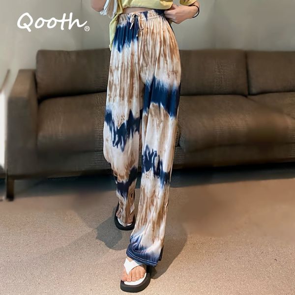 qooth drape tie-dye wide-leg straight pants spring summer thin high-waist pants women's loose casual flexible waist pants qt609 210518, Black;white
qooth drape tie-dye wide-leg straight pants spring summer thin high-waist pants women's loose casual flexible waist pants qt609 210518, Black;white