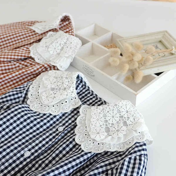 women's blouses & shirts lamtrip double layers lace peter pan collar plaid long sleeve shirt blouse 2021 spring fast drop ycya, White
women's blouses & shirts lamtrip double layers lace peter pan collar plaid long sleeve shirt blouse 2021 spring fast drop ycya, White
