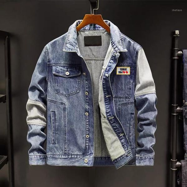 men's jackets 2021 autumn denim jacket retro stitching fashion trend cotton handsome clothes european style, Black;brown
men's jackets 2021 autumn denim jacket retro stitching fashion trend cotton handsome clothes european style, Black;brown
