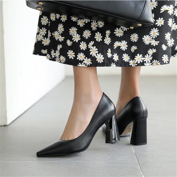 women's shoes pointed toe shallow pumps genuine leather dress, Black
women's shoes pointed toe shallow pumps genuine leather dress, Black