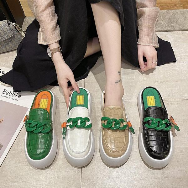 slippers women's round toe mules casual platform thick soles fashion leather instagram shoes flip flops, Black
slippers women's round toe mules casual platform thick soles fashion leather instagram shoes flip flops, Black