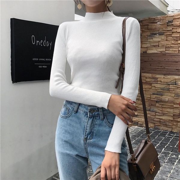 women's sweaters women knitted sweater autumn winter fashion clothing turtle neck solid pullover slim fitted elastic retro, White;black
women's sweaters women knitted sweater autumn winter fashion clothing turtle neck solid pullover slim fitted elastic retro, White;black