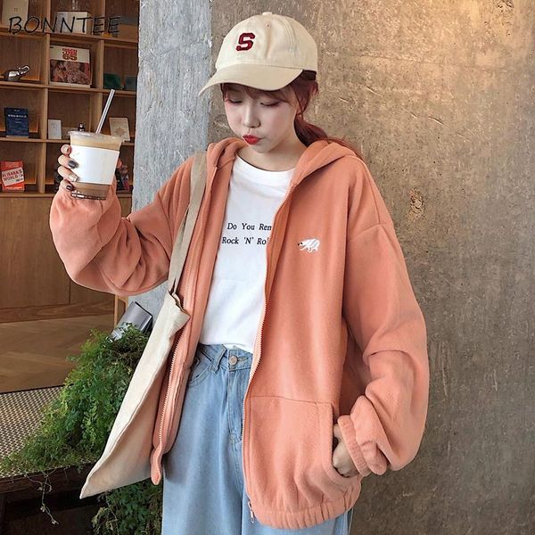 women's hoodies & sweatshirts women thickening korean winter simple all-match kawaii cartoon embroidery preppy girls zip-up hooded fash, Black
women's hoodies & sweatshirts women thickening korean winter simple all-match kawaii cartoon embroidery preppy girls zip-up hooded fash, Black