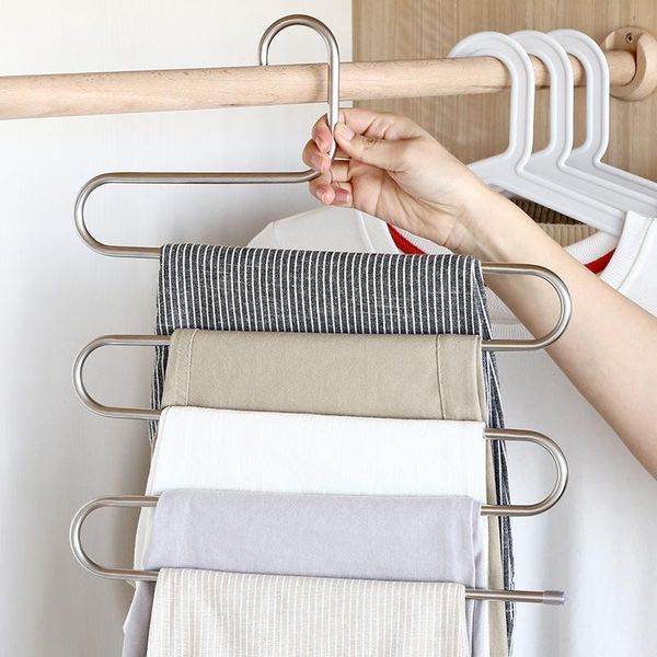 layers stainless steel clothes hangers pants storage cloth rack multilayer hanger trouser closet & racks
layers stainless steel clothes hangers pants storage cloth rack multilayer hanger trouser closet & racks