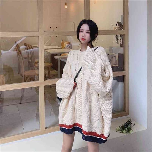 autumn long oversized knitted sweater women harajuku pullover pull femme hiver plus size streetwear korean 210519, White;black
autumn long oversized knitted sweater women harajuku pullover pull femme hiver plus size streetwear korean 210519, White;black