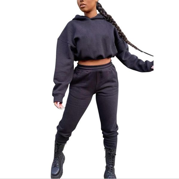 women's two piece pants 2021 autumn and winter european american solid color hooded sweater with trousers velvet suit female clothing w, White
women's two piece pants 2021 autumn and winter european american solid color hooded sweater with trousers velvet suit female clothing w, White