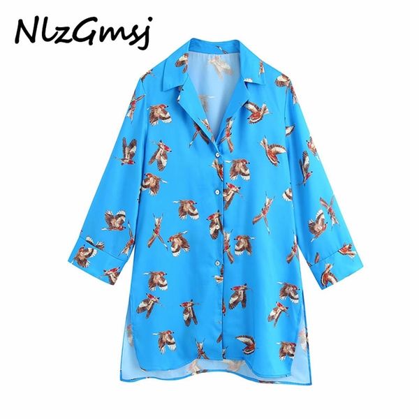 women fashion long style printed loose blouses vintage button-up side vents female shirts blusas chic 210628, White
women fashion long style printed loose blouses vintage button-up side vents female shirts blusas chic 210628, White