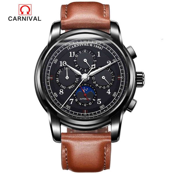 2017 carnival men automatic mechanical watches luxury brand waterproof multifunctional military leather strap, Slivery;brown
2017 carnival men automatic mechanical watches luxury brand waterproof multifunctional military leather strap, Slivery;brown