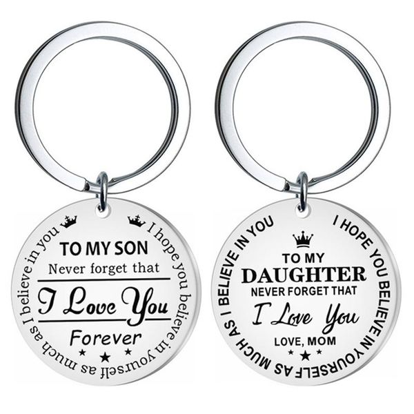 keychains trendy stainless steel keychain engraved to my son daughter mom keyring key chains charm love pendant jewelry gift, Silver
keychains trendy stainless steel keychain engraved to my son daughter mom keyring key chains charm love pendant jewelry gift, Silver