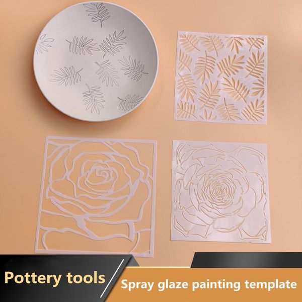 craft tools 3 pieces/set of pottery art painting spray glaze template hollow hand-painted module leaf rose drawing tool
craft tools 3 pieces/set of pottery art painting spray glaze template hollow hand-painted module leaf rose drawing tool