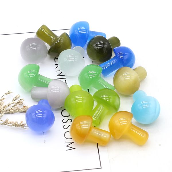 random color mini mushroom plant statue glass cat's eye stone carving home decoration polishing gem, Black
random color mini mushroom plant statue glass cat's eye stone carving home decoration polishing gem, Black